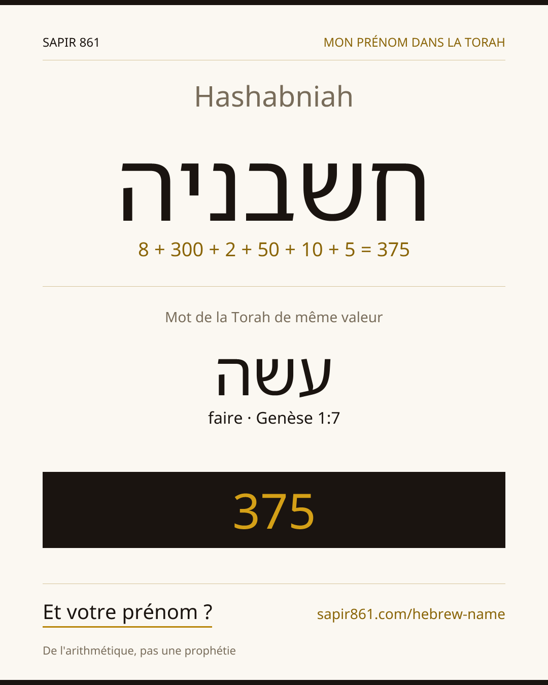 Hashabniah — חשבניה