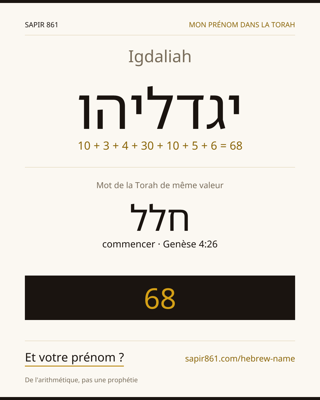 Igdaliah — יגדליהו