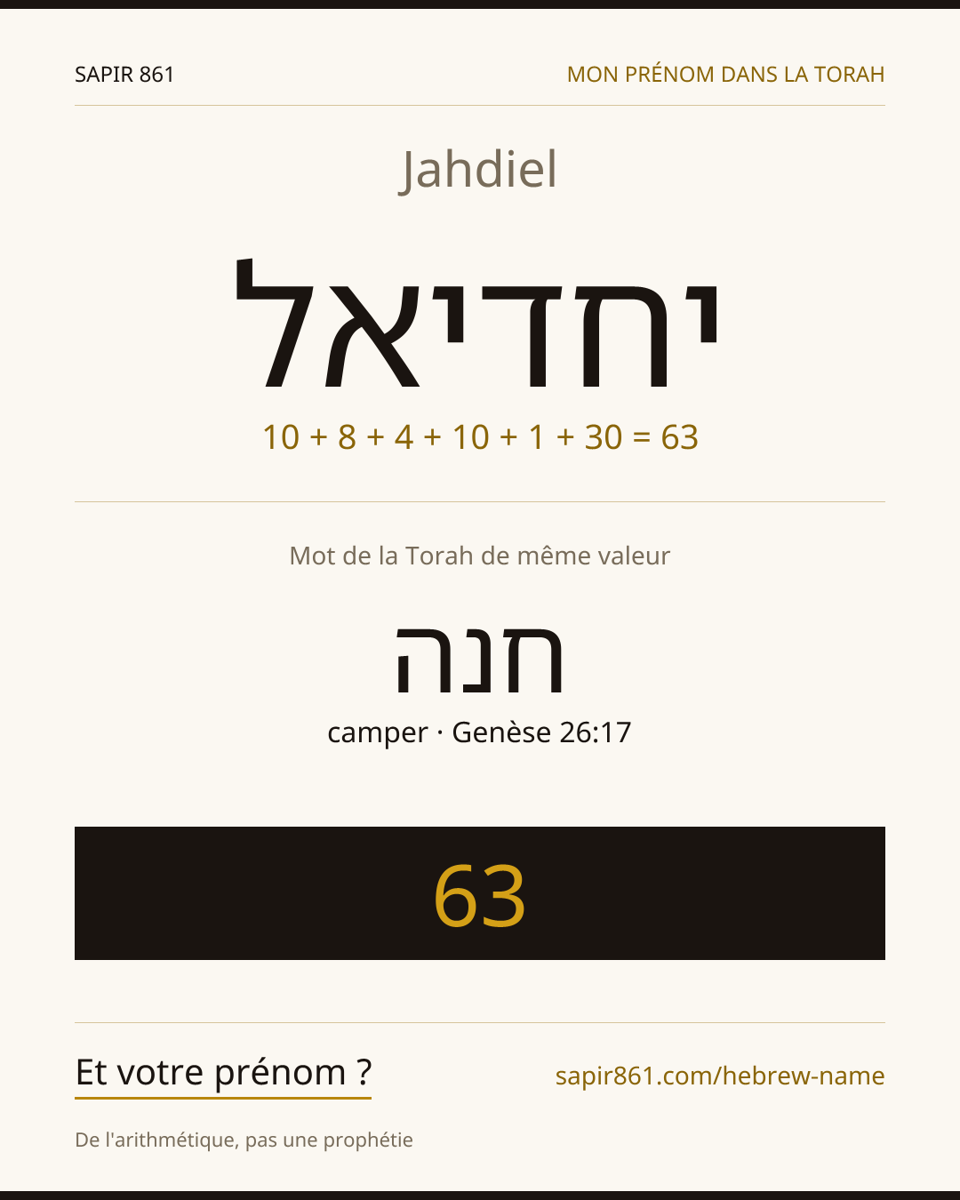 Jahdiel — יחדיאל