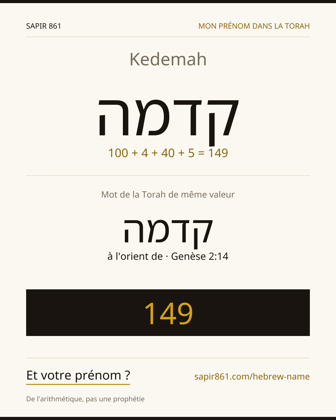 Kedemah — קדמה
