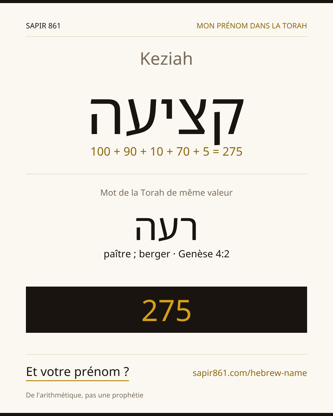 Keziah — קציעה