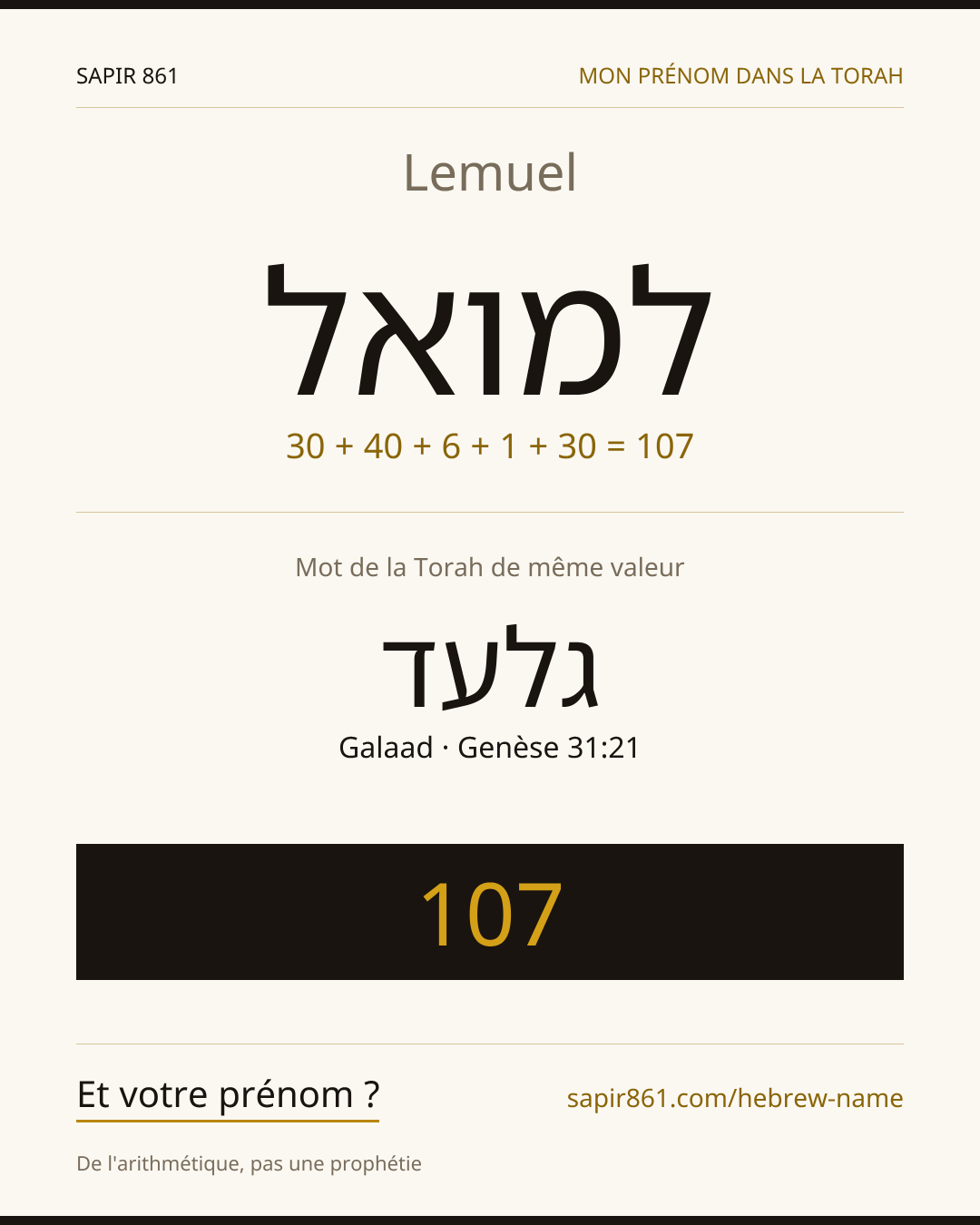 Lemuel — למואל
