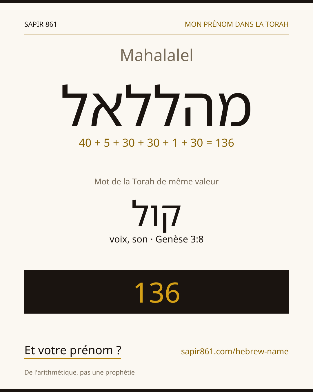 Mahalalel — מהללאל