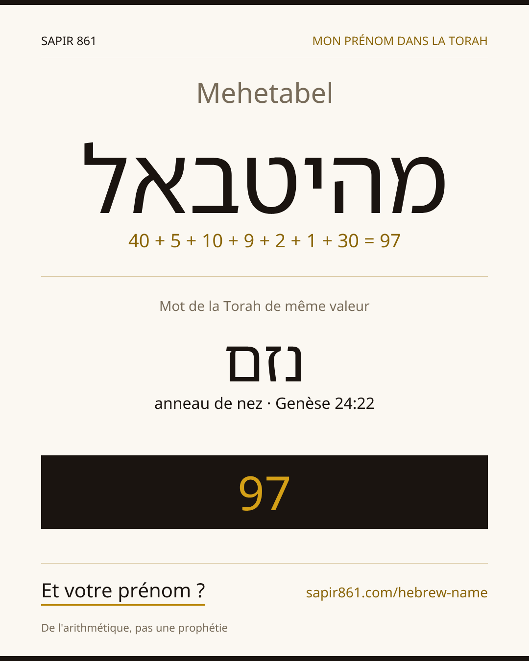 Mehetabel — מהיטבאל