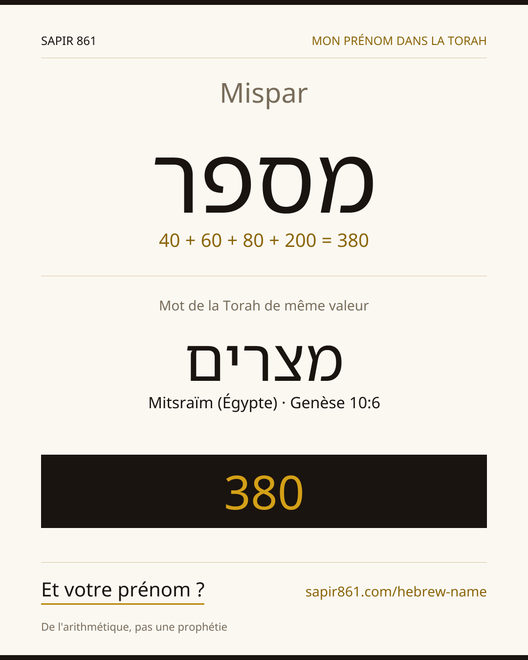 Mispar — מספר