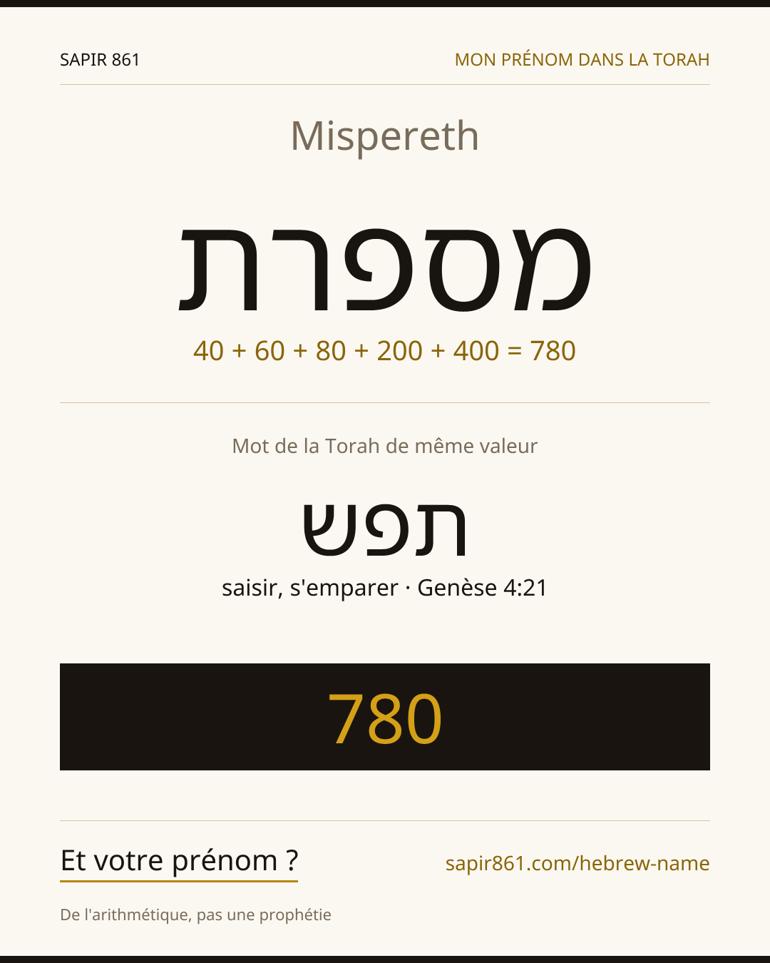 Mispereth — מספרת
