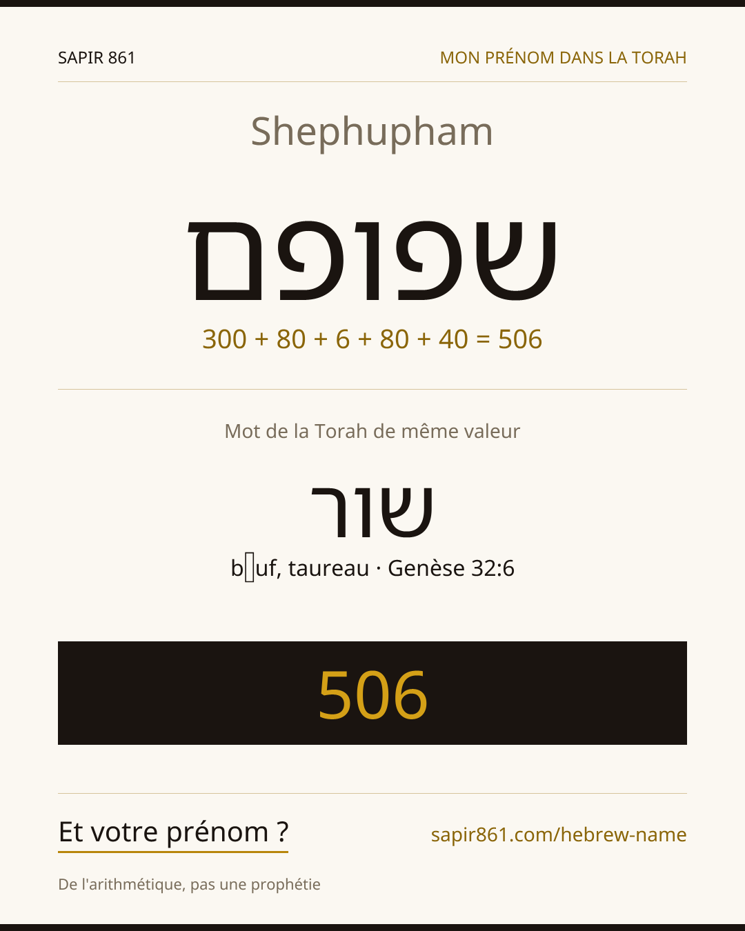 Shephupham — שפופם