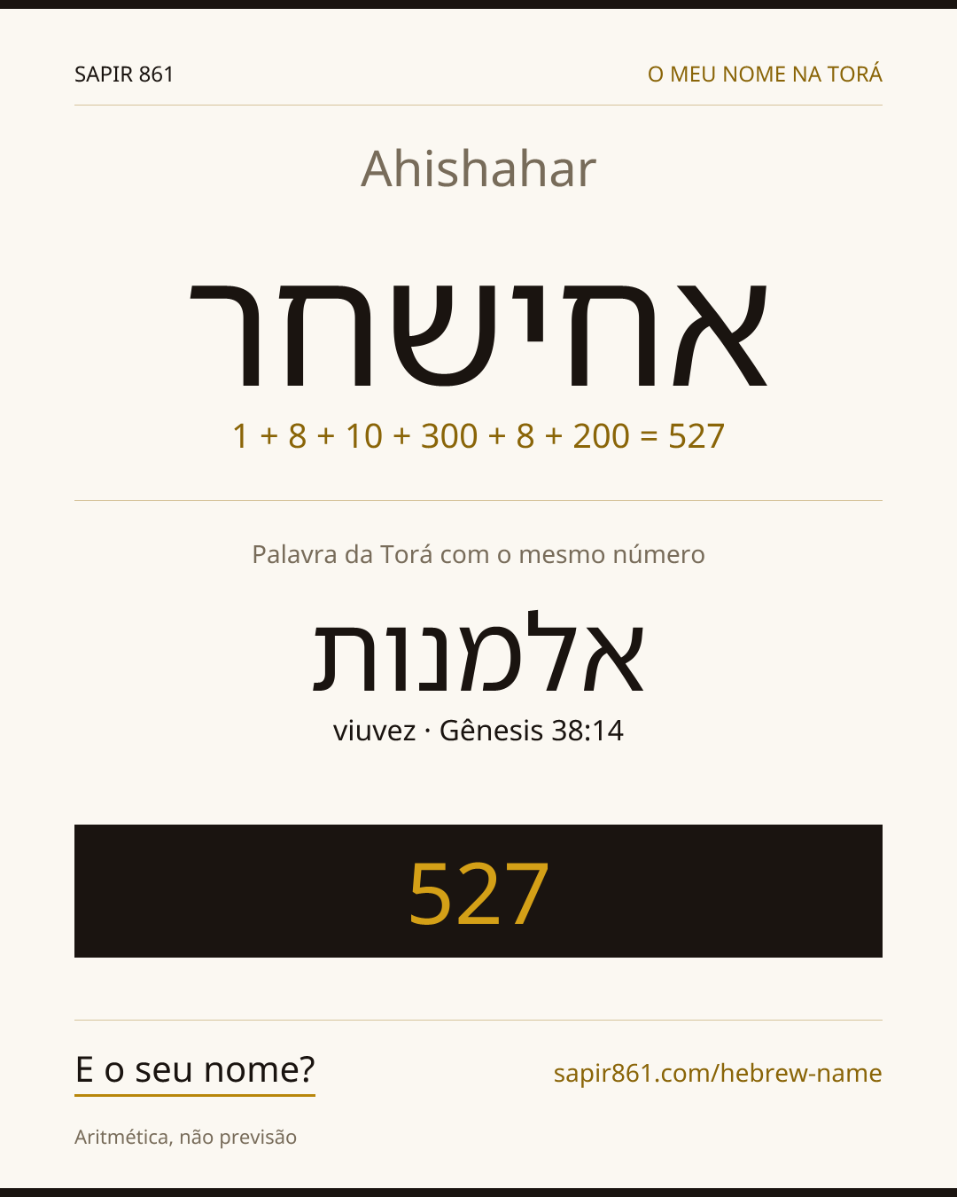 Ahishahar — אחישחר