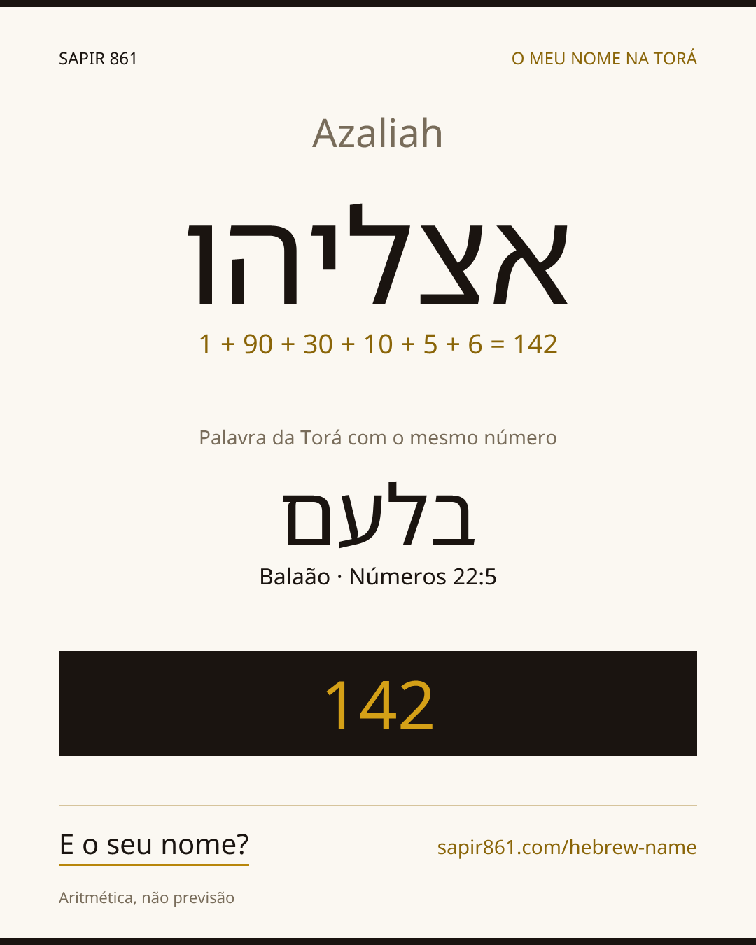 Azaliah — אצליהו