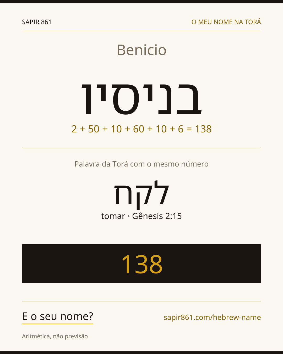Benicio — בניסיו