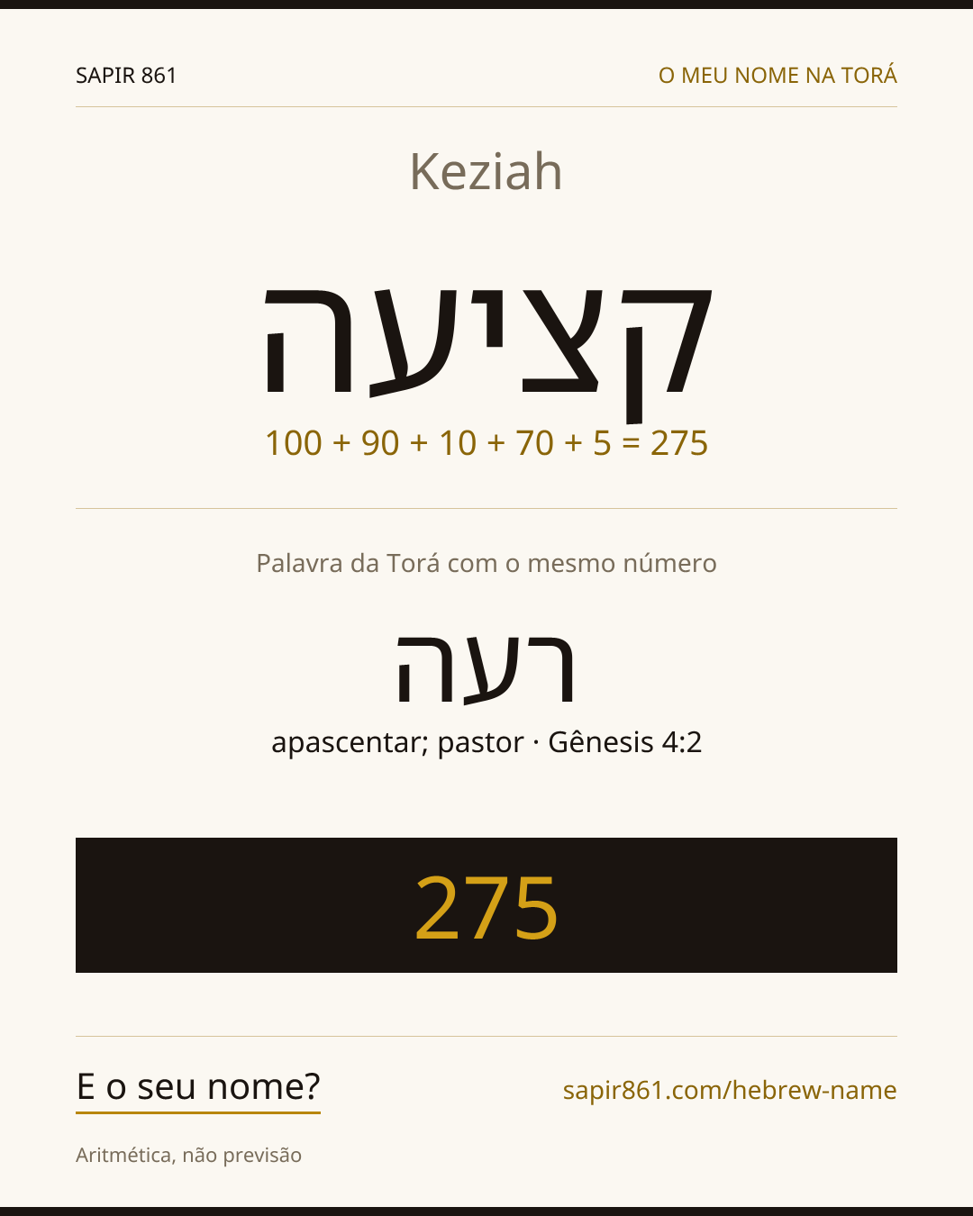 Keziah — קציעה