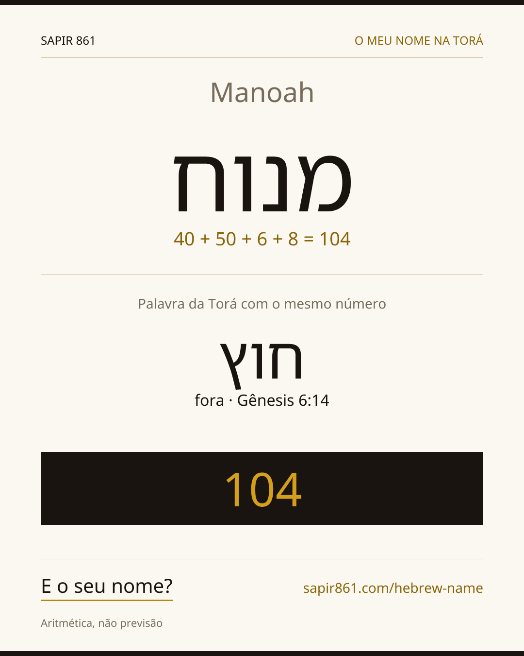 Manoah — מנוח