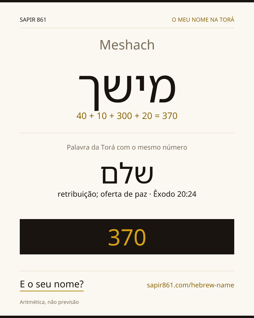 Meshach — מישך