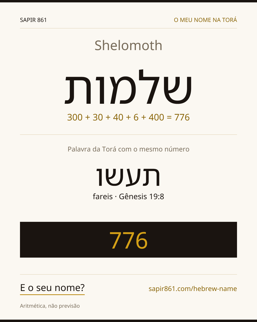 Shelomoth — שלמות