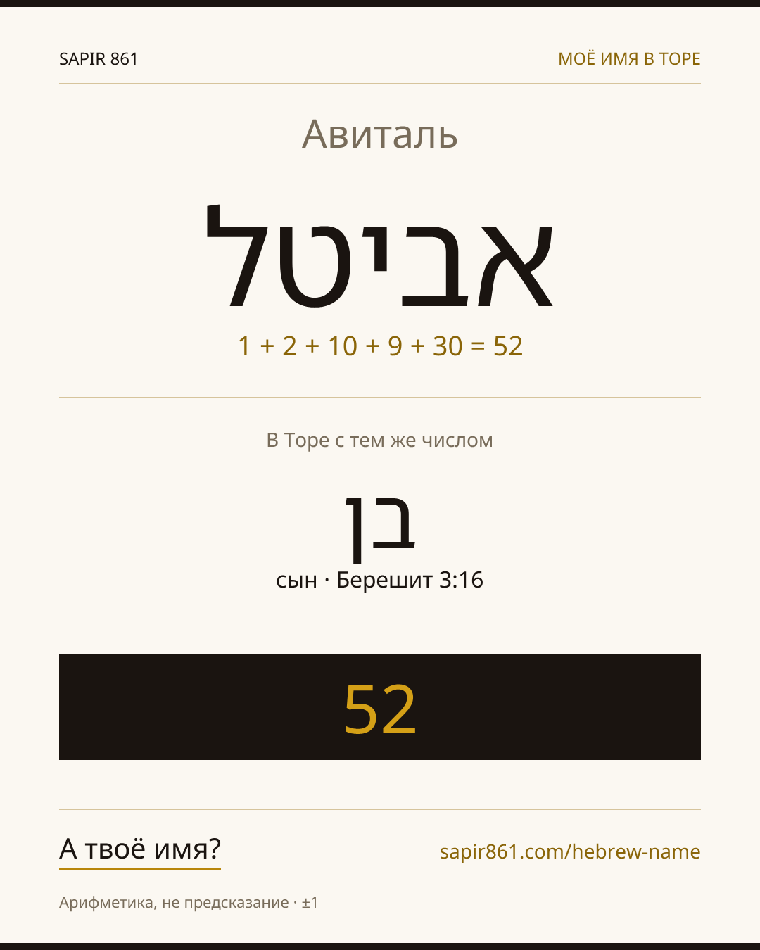 Авиталь — אביטל