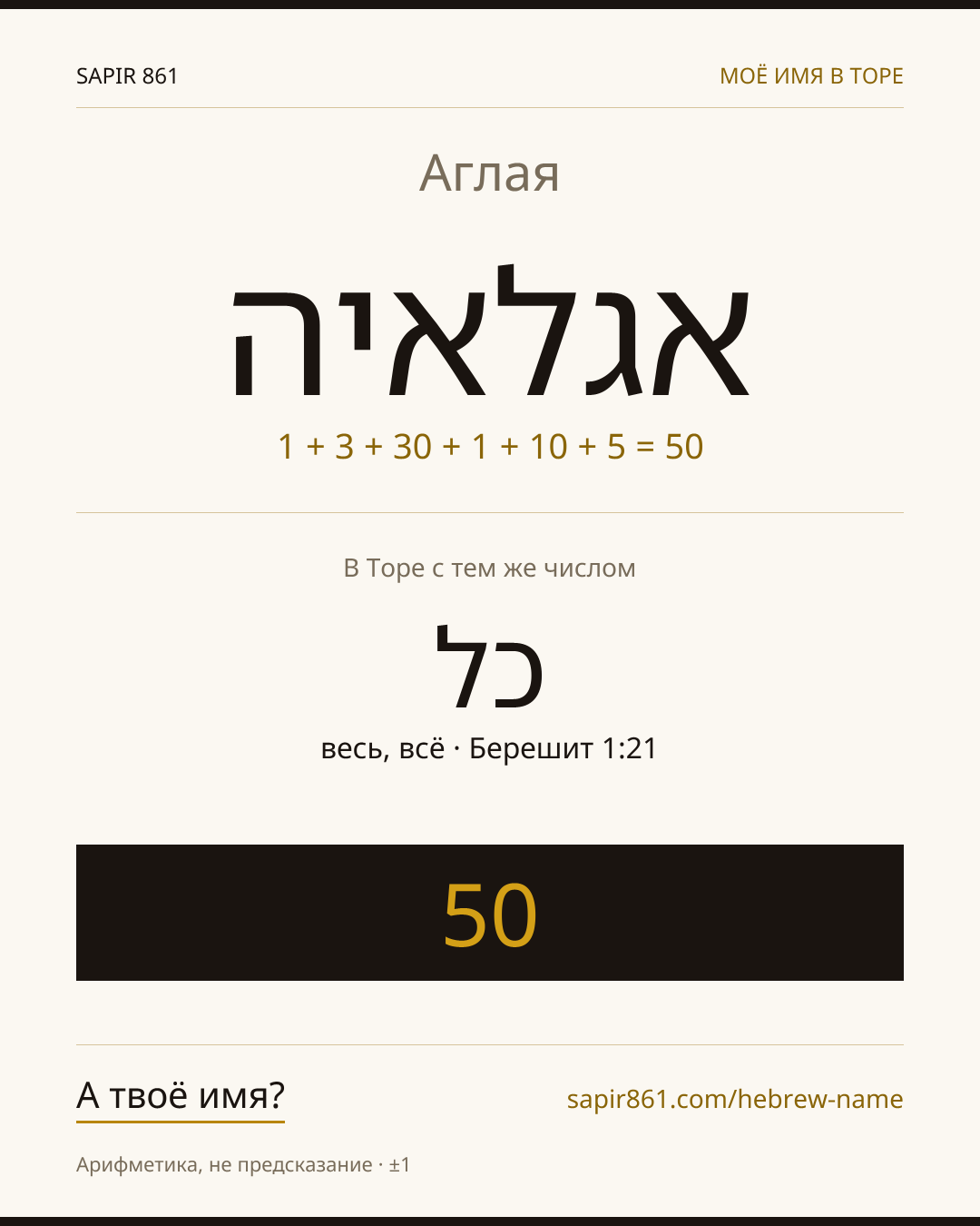 Аглая — אגלאיה