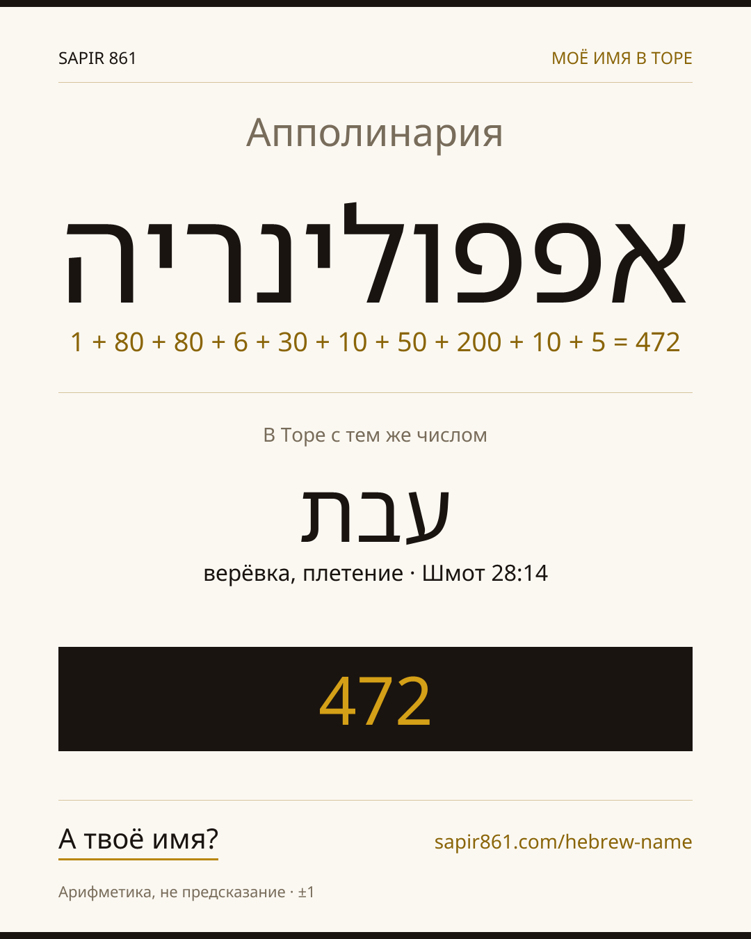 Апполинария — אפפולינריה