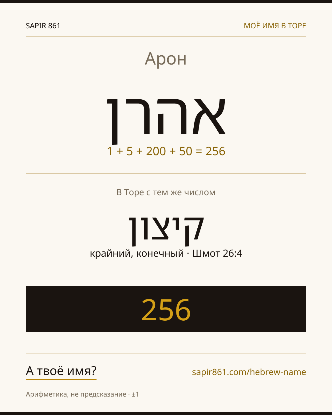Арон — אהרן