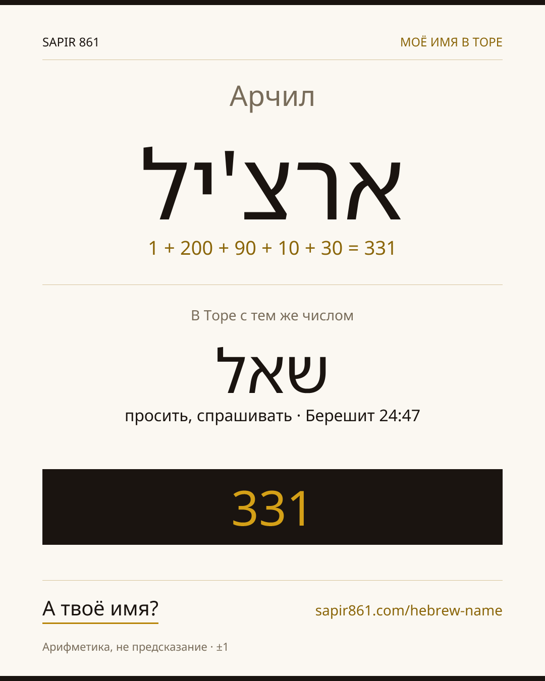Арчил — ארצ'יל