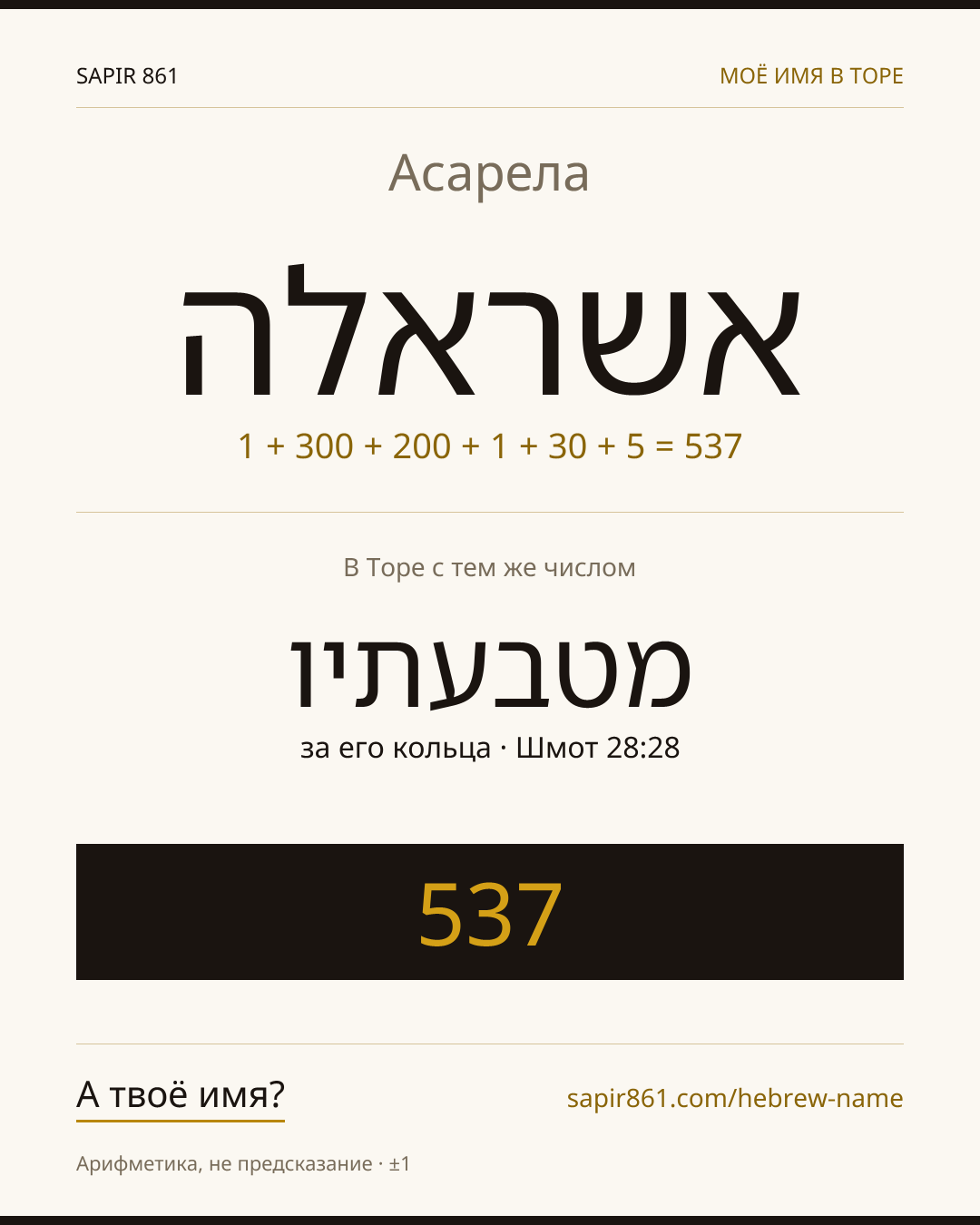 Асарела — אשראלה