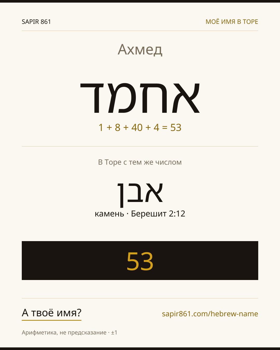 Ахмед — אחמד