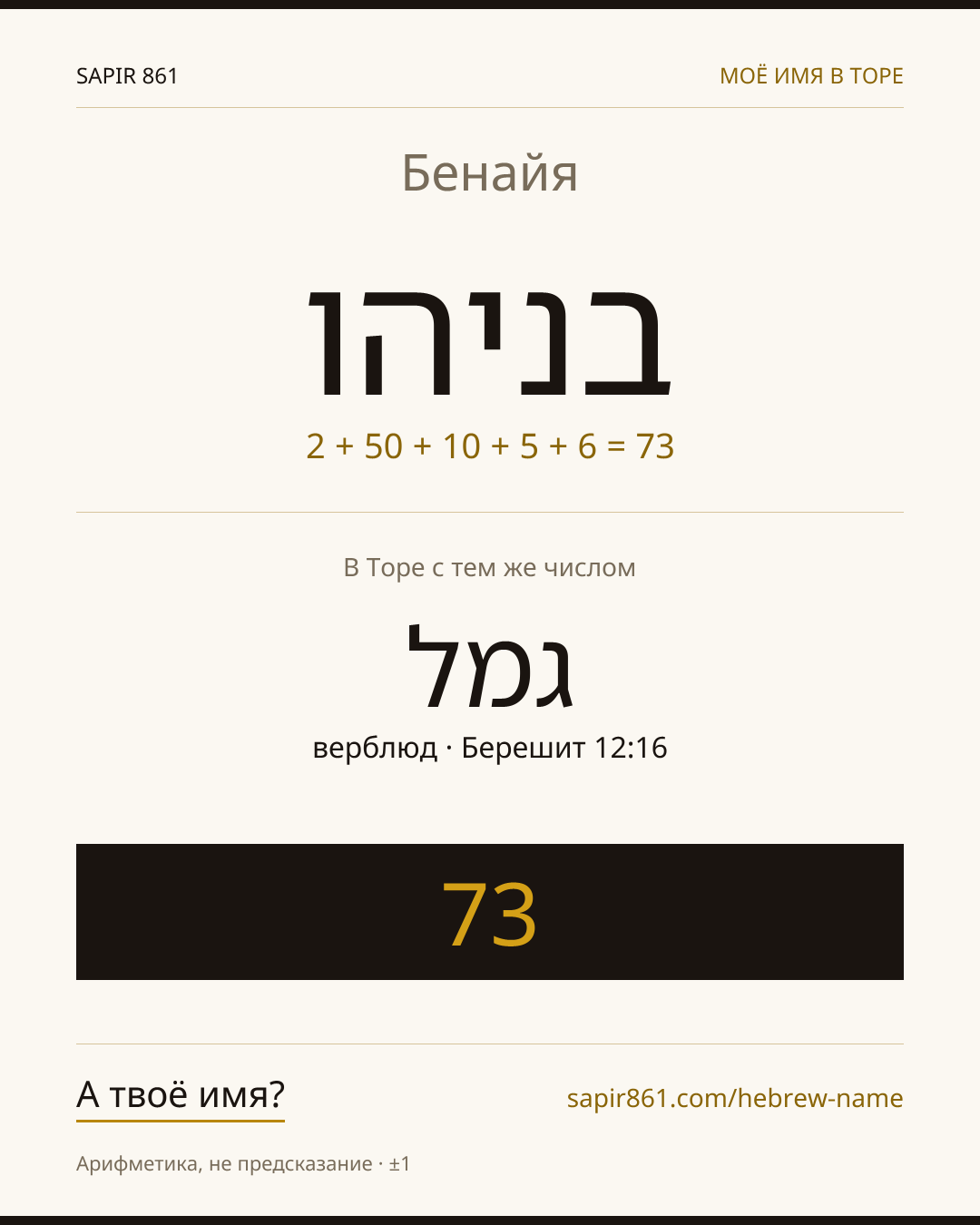 Бенайя — בניהו