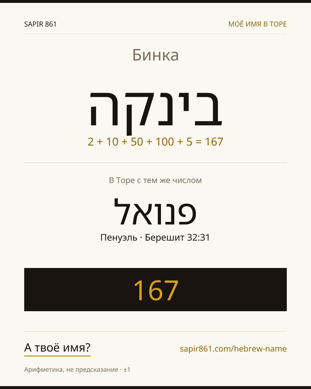 Бинка — בינקה