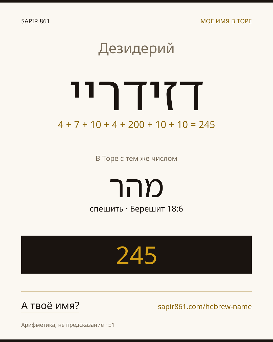 Дезидерий — דזידריי