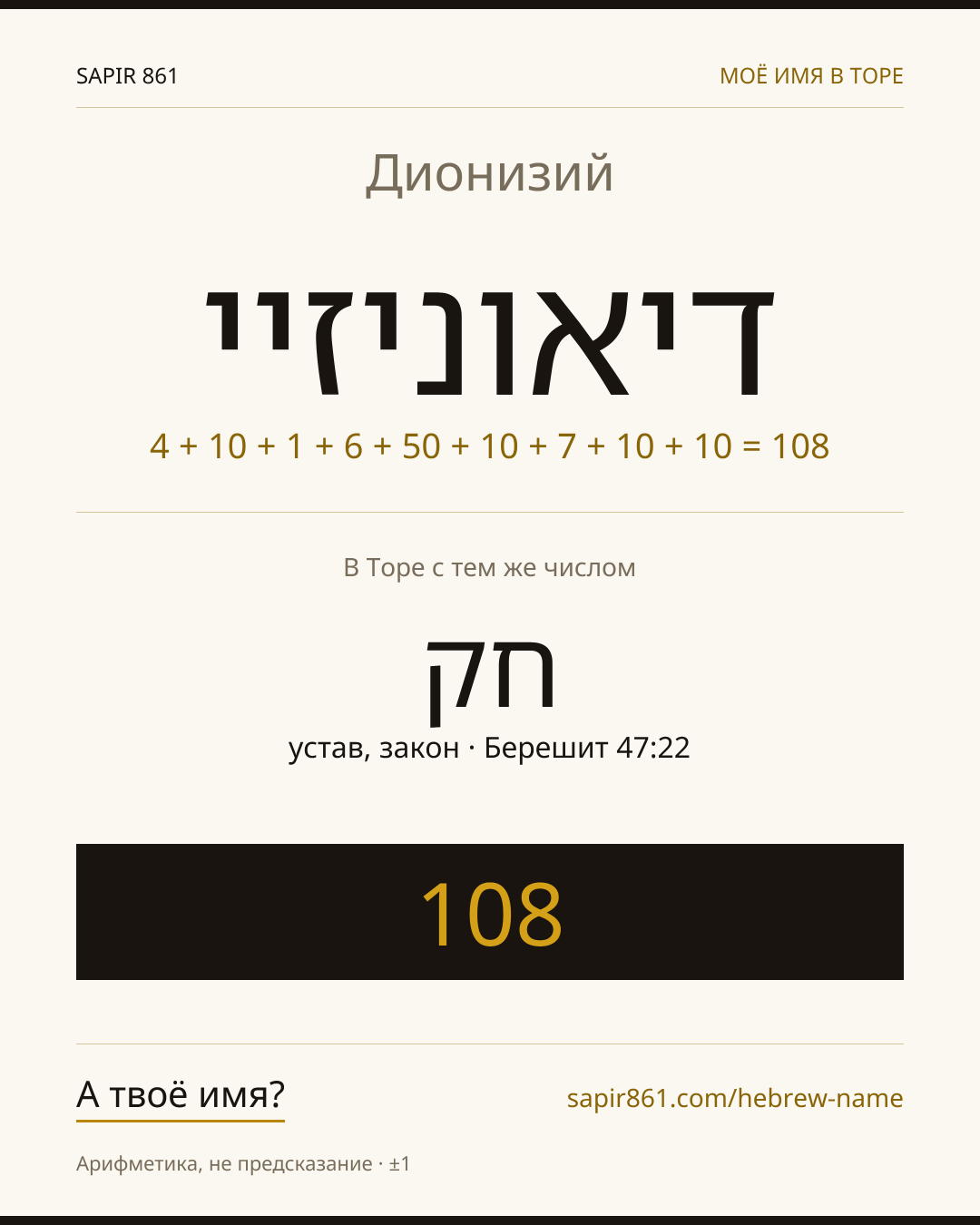 Дионизий — דיאוניזיי