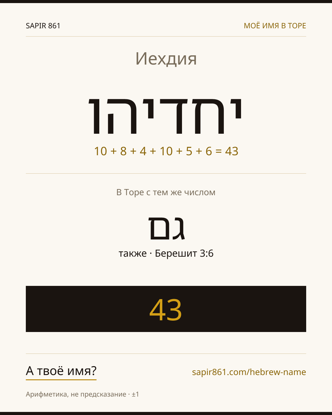 Иехдия — יחדיהו