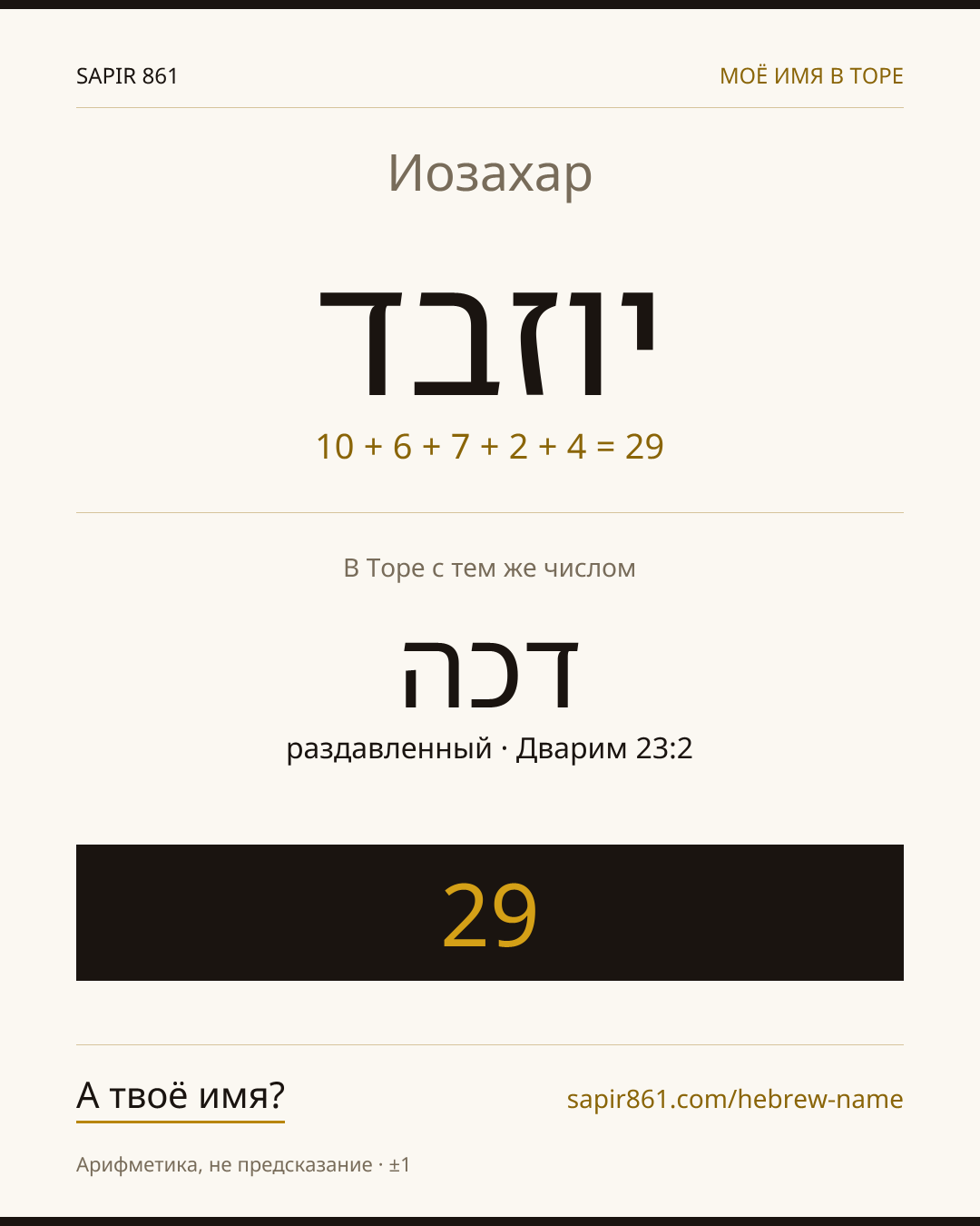 Иозахар — יוזבד