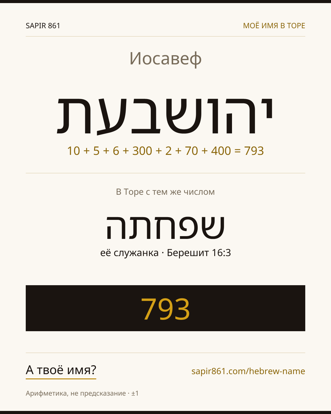 Иосавеф — יהושבעת