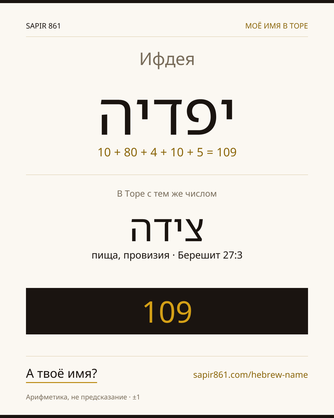 Ифдея — יפדיה