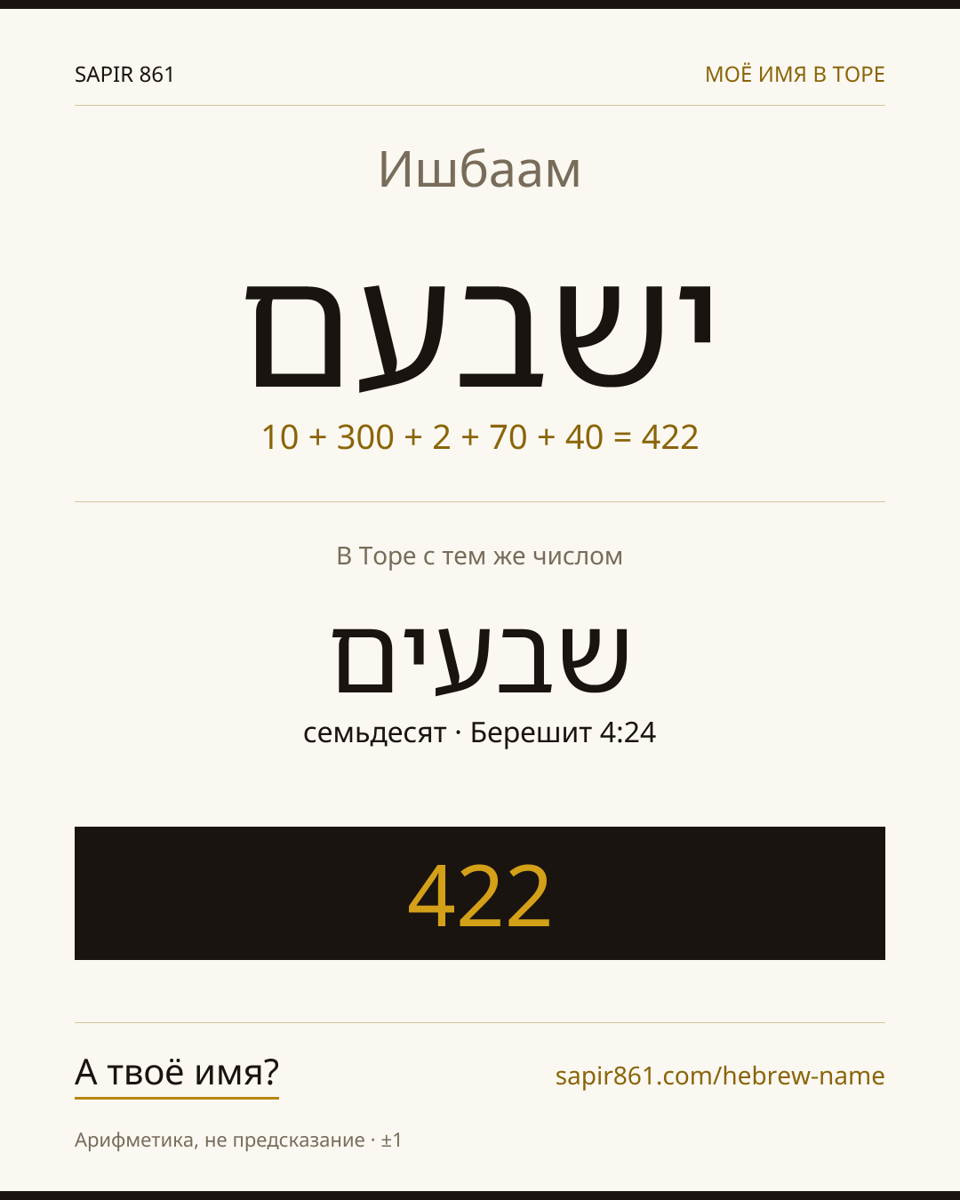 Ишбаам — ישבעם