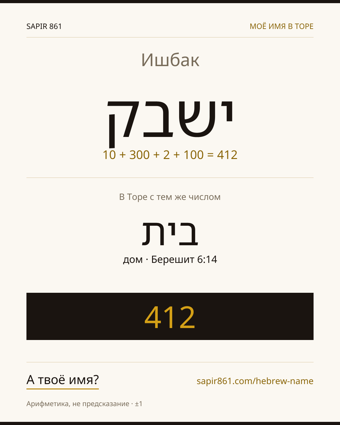 Ишбак — ישבק