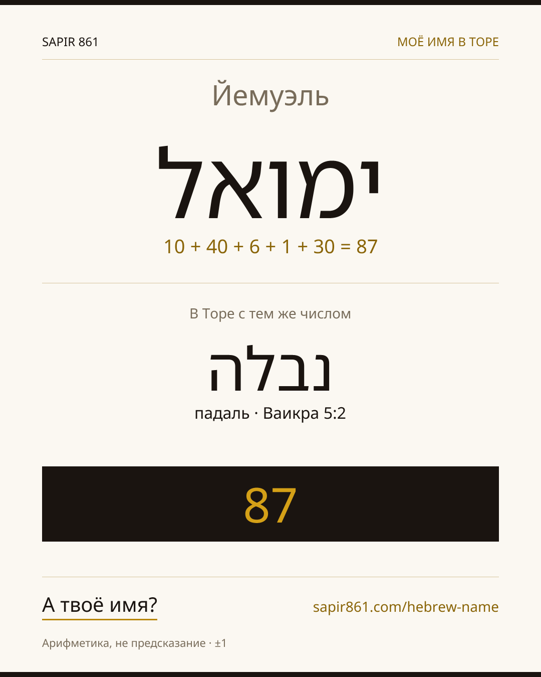 Йемуэль — ימואל