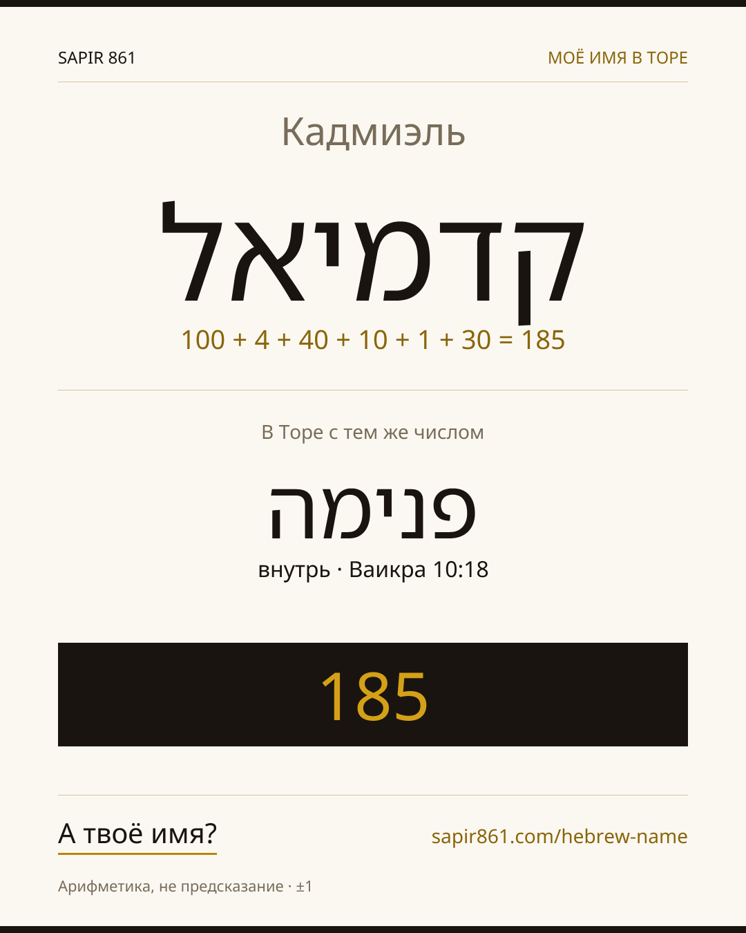 Кадмиэль — קדמיאל