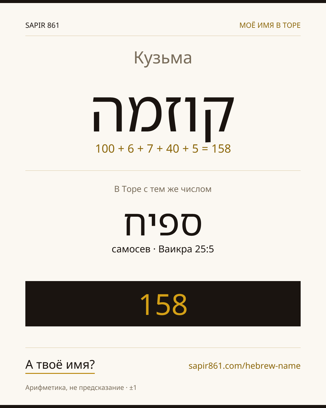 Кузьма — קוזמה