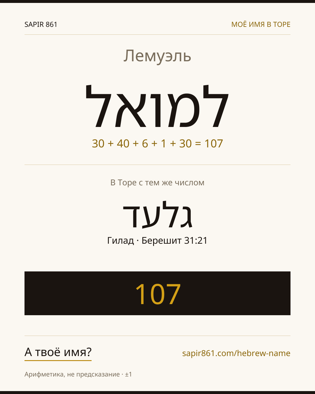 Лемуэль — למואל