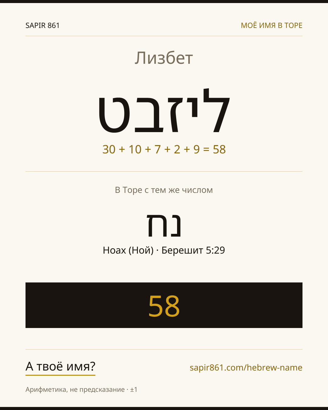 Лизбет — ליזבט