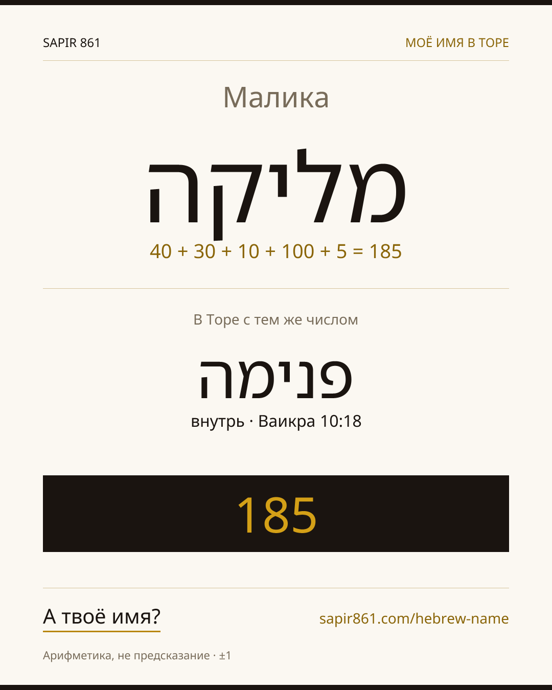 Малика — מליקה
