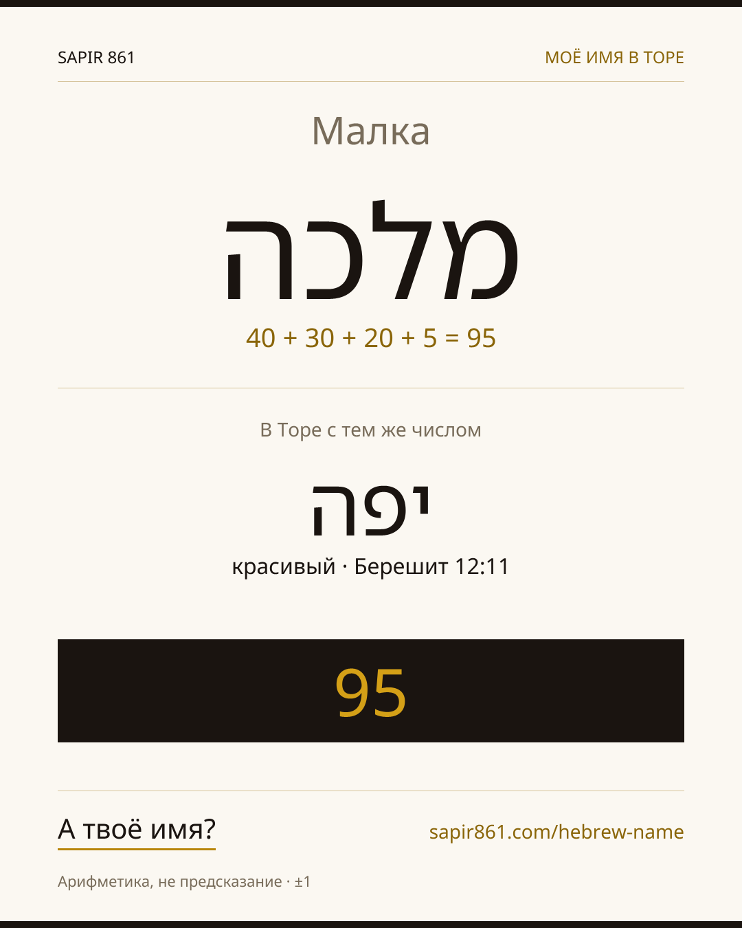 Малка — מלכה
