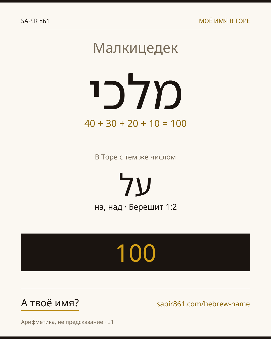 Малкицедек — מלכי