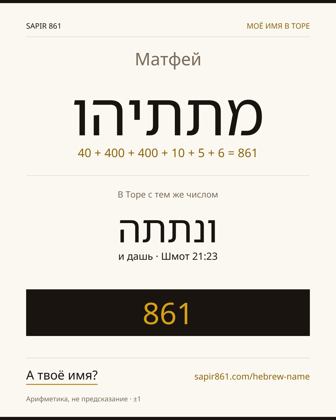 Матфей — מתתיהו