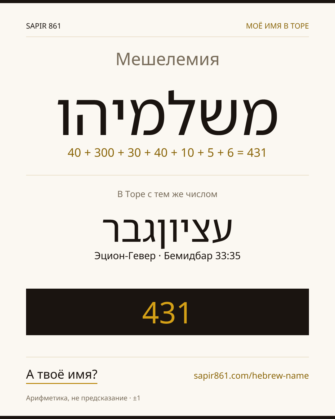 Мешелемия — משלמיהו