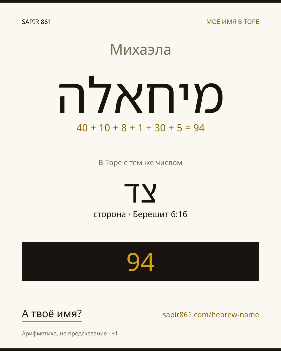 Михаэла — מיכאלה
