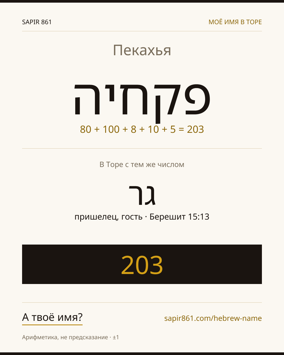Пекахья — פקחיה