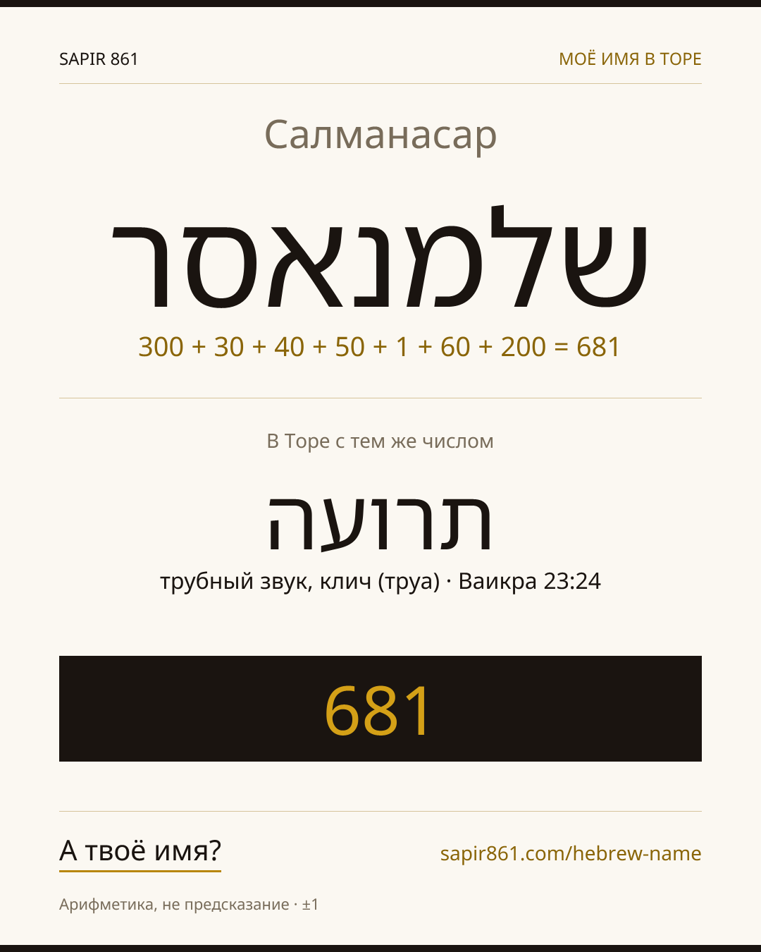 Салманасар — שלמנאסר
