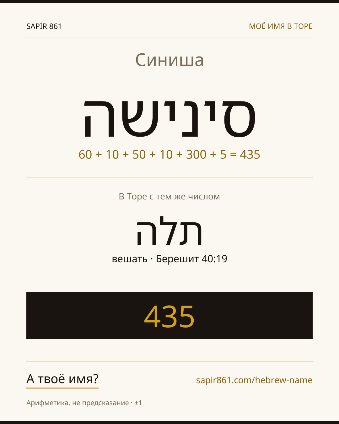 Синиша — סינישה