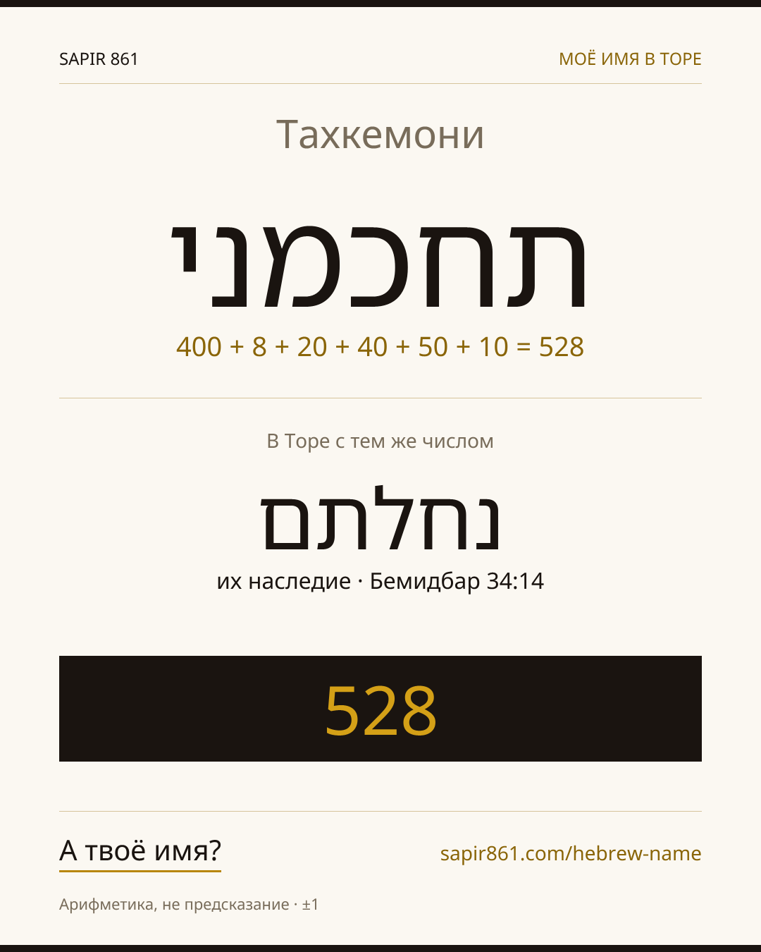 Тахкемони — תחכמני